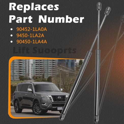 18.28 في 2PCS Liftgate Lift Lift Support Sailgate Hatch Struts Gas Spring Shocks Rod متوافق مع Nissan 2017-2019 يحل Armada محل 90452-1LA0A 9450-1LA2A 90450-1LA4A مع رفع الطاقة ، رمز الجسم Y62 in Saudi Arabia