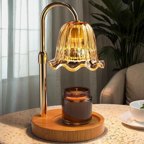 WarmEmbrace Candle Warmer Lamp with Timer Dimmable Light & Adjustable Height, Birthday Gifts for Women Mom Girl,House Warming Gift New Home Decor,Wax Melt Warmer for Jar Candles with 2 Bulbs/Gold in Saudi Arabia