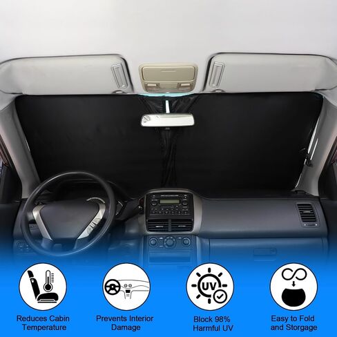 Windshield Sun Shade for Honda Pilot 2003 2004 205 2006 2007 2008, Front Window Sun Visor Protector, Foldable Car Reflective Blocker UV Rays and Heat in Saudi Arabia