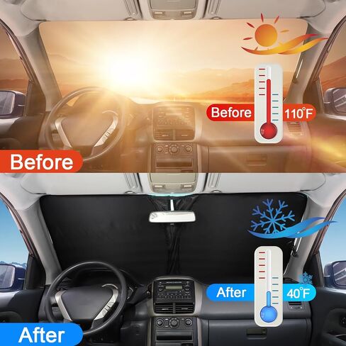 Windshield Sun Shade for Honda Pilot 2003 2004 205 2006 2007 2008, Front Window Sun Visor Protector, Foldable Car Reflective Blocker UV Rays and Heat in Saudi Arabia