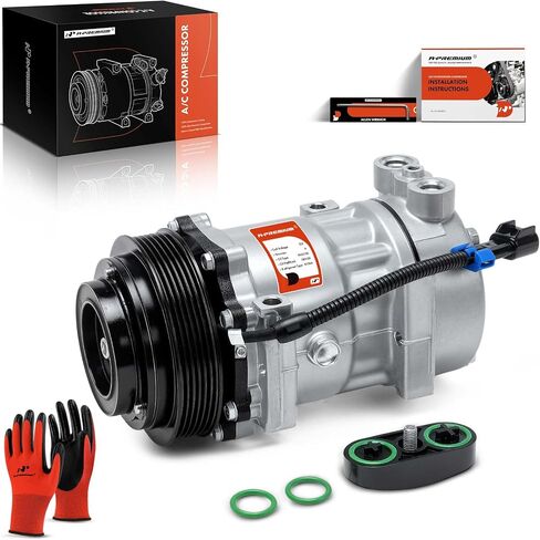 A-Premium Air Conditioner AC Compressor with Clutch Compatible with Kenworth T660 2009-2010 10.8L 12.5L 14.9L & Peterbilt 387 2006/2008 in Saudi Arabia