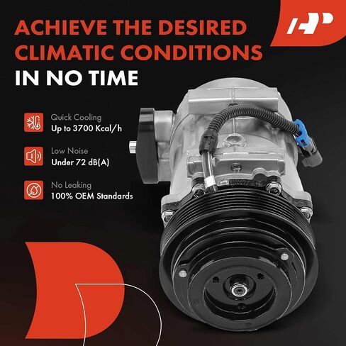 A-Premium Air Conditioner AC Compressor with Clutch Compatible with Kenworth T660 2009-2010 10.8L 12.5L 14.9L & Peterbilt 387 2006/2008 in Saudi Arabia