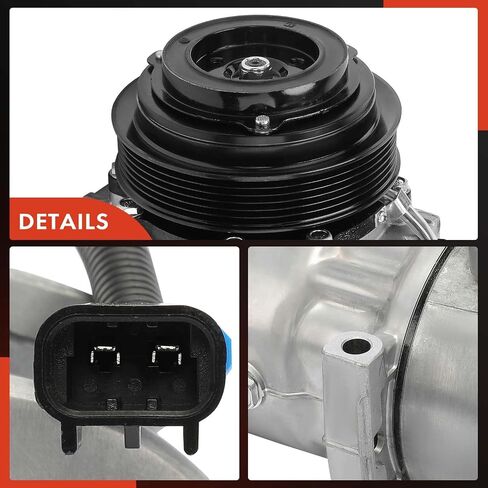 A-Premium Air Conditioner AC Compressor with Clutch Compatible with Kenworth T660 2009-2010 10.8L 12.5L 14.9L & Peterbilt 387 2006/2008 in Saudi Arabia