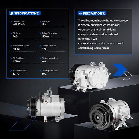 97324 ضاغط تكييف الهواء A/C مع قابض متوافق مع Ford F-250 F-350 F-450 F-550 Super Duty F53 F650 F750 ، RS20 ضاغط in Saudi Arabia