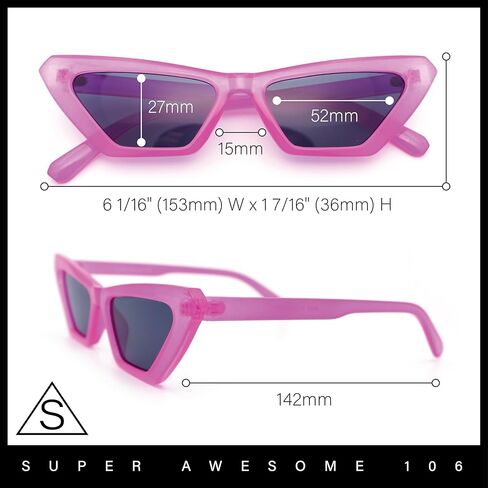Womens Neon Pop Color 80s Squared Cat Eye Sunglasses in Saudi Arabia