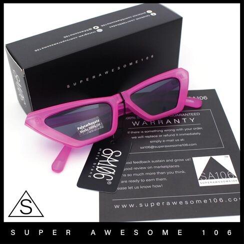Womens Neon Pop Color 80s Squared Cat Eye Sunglasses in Saudi Arabia