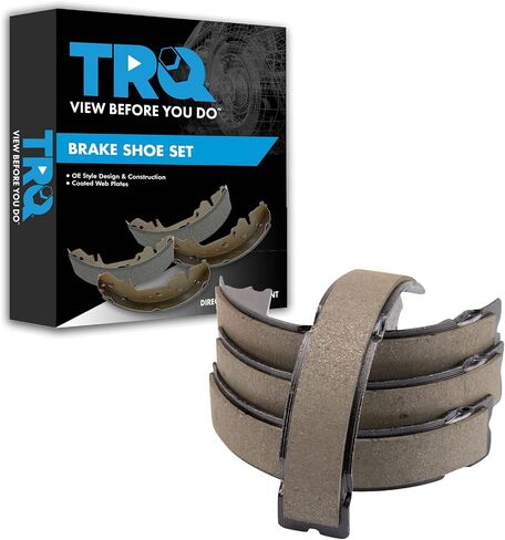 TRQ Rear Parking Brake Shoe Set Compatible with 2008-2015 Cadillac CTS 2010-2015 Chevrolet Camaro in Kuwait