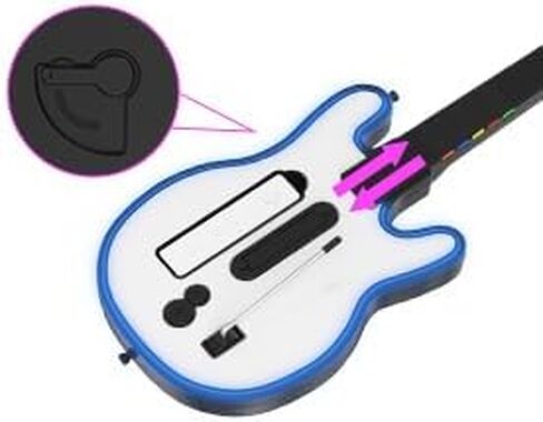 JJDWIN Wii Guitar Hero، جيتار لاسلكي لألعاب Wii Guitar Hero وRock Band 2/3 مع حزام، متوافق مع جميع ألعاب Nintendo Wii Guitar Hero in Saudi Arabia