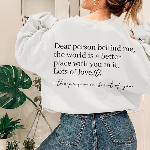 You Are Enough Sweatshirts for Women Dear Person Behind Me Hoodie Mental Health Inspirational Shirts Pullover Tops in Saudi Arabia