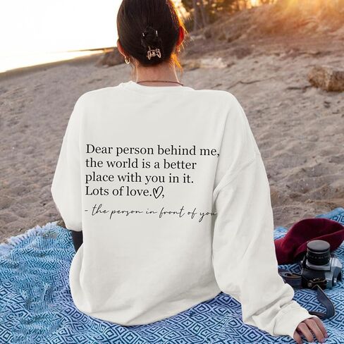 You Are Enough Sweatshirts for Women Dear Person Behind Me Hoodie Mental Health Inspirational Shirts Pullover Tops in Saudi Arabia