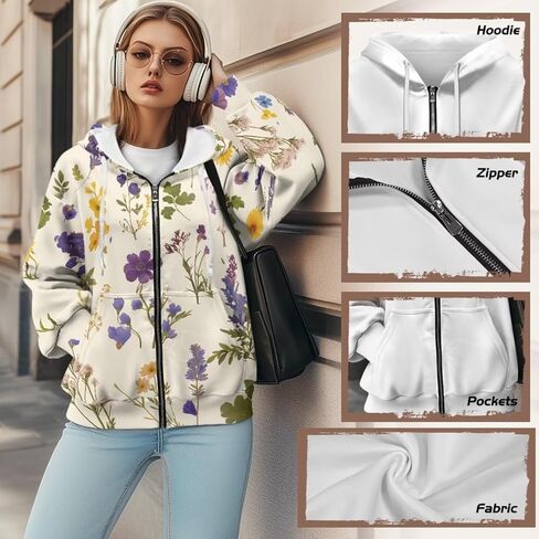Womens zip Up Hoodies Long Sweeve Sweatshirts تسقط ملابس سترات أزياء غير رسمية الحجم XS-4XL in Kuwait