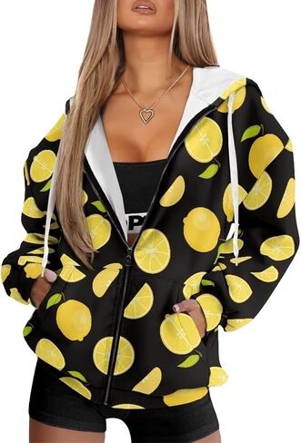Womens zip Up Hoodies Long Sweeve Sweatshirts تسقط ملابس سترات أزياء غير رسمية الحجم XS-4XL in Kuwait