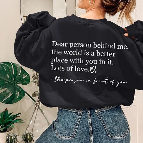You Are Enough Sweatshirts for Women Dear Person Behind Me Hoodie Mental Health Inspirational Shirts Pullover Tops in Saudi Arabia