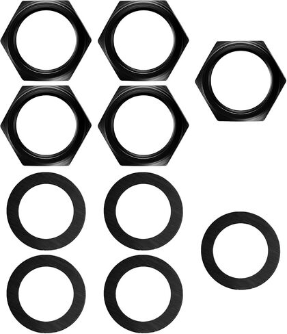 5 Set Jack Socket Nut with Washer, Guitar Nuts and Washers, 3/8" Guitar Input Output Jack Socket Nut and Washer, Guitar/Bass Jack Nuts and Washers Silver for Guitar Bass in Saudi Arabia