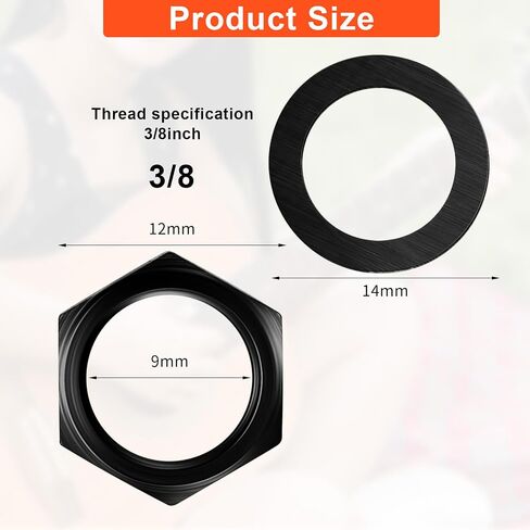 5 Set Jack Socket Nut with Washer, Guitar Nuts and Washers, 3/8" Guitar Input Output Jack Socket Nut and Washer, Guitar/Bass Jack Nuts and Washers Silver for Guitar Bass in Saudi Arabia