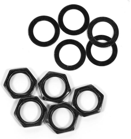 5 Set Jack Socket Nut with Washer, Guitar Nuts and Washers, 3/8" Guitar Input Output Jack Socket Nut and Washer, Guitar/Bass Jack Nuts and Washers Silver for Guitar Bass in Saudi Arabia