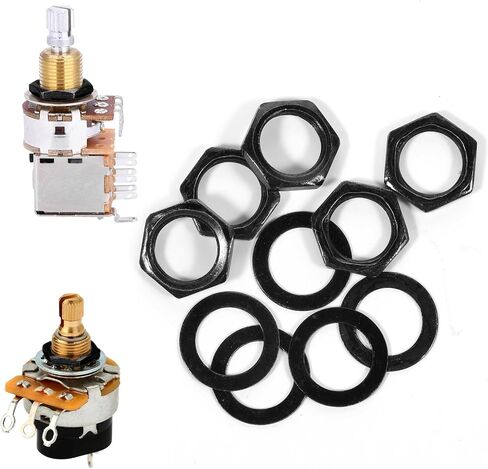 5 Set Jack Socket Nut with Washer, Guitar Nuts and Washers, 3/8" Guitar Input Output Jack Socket Nut and Washer, Guitar/Bass Jack Nuts and Washers Silver for Guitar Bass in Saudi Arabia