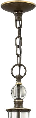 Hinkley Eleanor Medium Two Tier Chandelier - Traditional, 9-Light, Sleek Candle Sleeves, Solid Crystal Accents - Light Oiled Bronze Finish in Kuwait