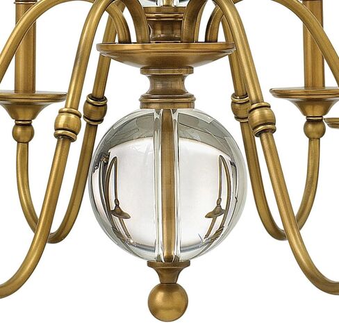 Hinkley Eleanor Medium Two Tier Chandelier - Traditional, 9-Light, Sleek Candle Sleeves, Solid Crystal Accents - Light Oiled Bronze Finish in Kuwait