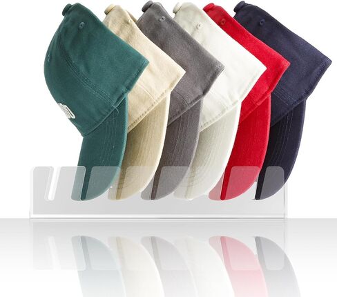 Hat Stand for Baseball Caps - عرض قبعة أكريليك ومنظم - مجموعة من 2 لخزانة - حامل تخزين CAP CAP لغطاء الكرة ، قبعة الجولف لـ 14 قبعات بيسبول لغرفة النوم أو الخزانة أو الخزانة (Clear*2) in Kuwait