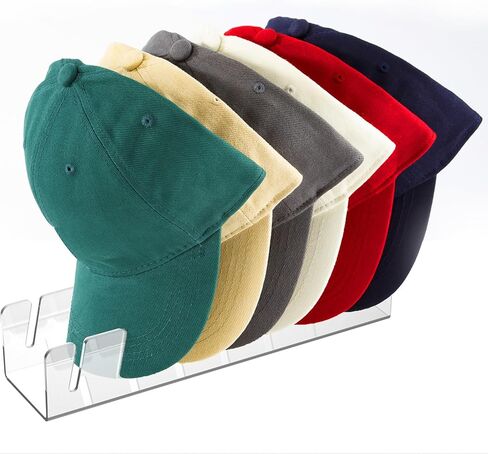 Hat Stand for Baseball Caps - عرض قبعة أكريليك ومنظم - مجموعة من 2 لخزانة - حامل تخزين CAP CAP لغطاء الكرة ، قبعة الجولف لـ 14 قبعات بيسبول لغرفة النوم أو الخزانة أو الخزانة (Clear*2) in Kuwait