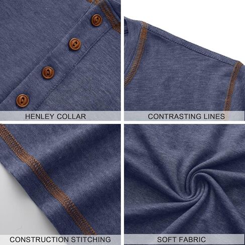 قمصان Henley للرجال Pegeno Shirts قصيرة الأكمام القطن غير الرسمي قمصان الصيف in Kuwait