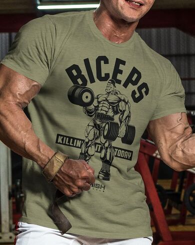 Biceps Killin’ It Today Gym Workout Shirts for Men, Funny Lifting T-Shirt in Saudi Arabia