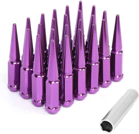 24pc spike lug nut 14x2 Blue 4.4 "طويل القامة على الطرق الوعرة الممتدة المعدنية ، متضمنة مفتاح 1 المقبس in Kuwait