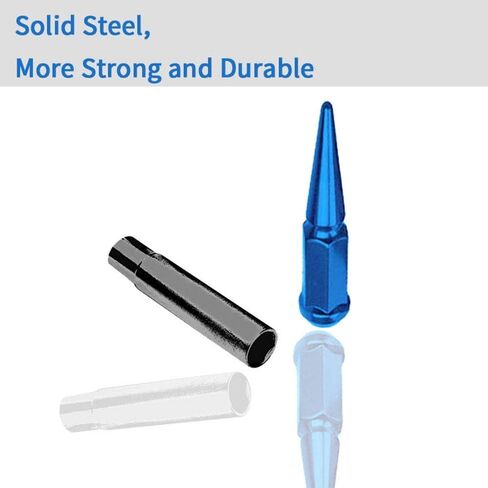 24pc spike lug nut 14x2 Blue 4.4 "طويل القامة على الطرق الوعرة الممتدة المعدنية ، متضمنة مفتاح 1 المقبس in Kuwait
