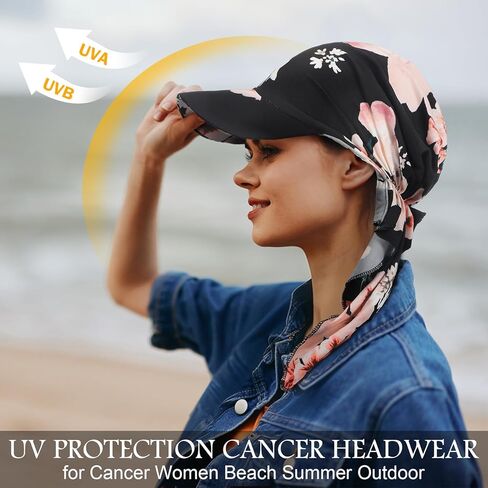 Jeyiour 4 Pcs Summer Cancer Headwear for Women UV Protection Chemo Headscarf Hair Loss Turban for Cancer Patient Outdoor in Kuwait