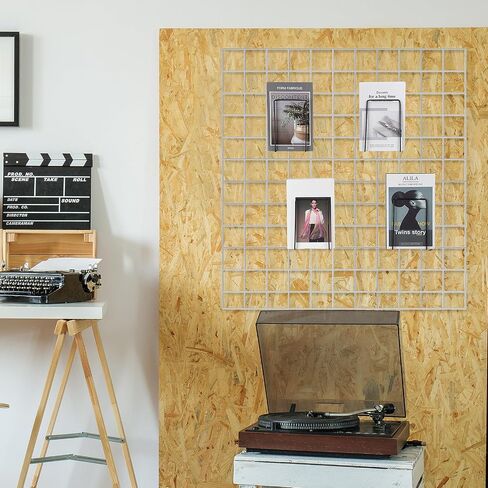 4 Pack Wire Wall Grid Panel Accessories Grid Wall Shelf Hook Rack Bookshelf Grid Wall Organizer Display Shelf Hanging Storage Letter Sorter Shelf for Home Office Kitchen Decor in Saudi Arabia