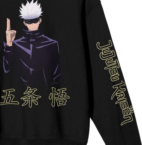 Bioworld Jujutsu Kaisen Saturo Goju Crew Neck Long Sleeve Black Adult Sweatshirt in Saudi Arabia