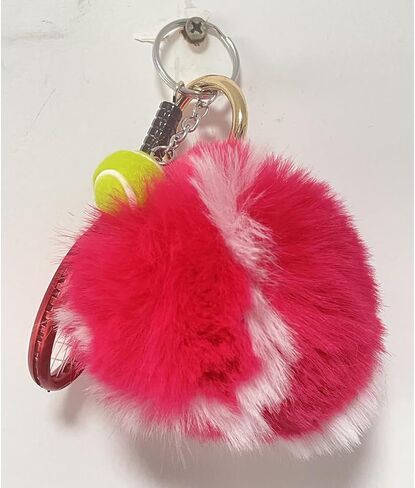 Fluffy Tennis Ball Keychain Cute Pom Pom Tennis Keyring Soft Tennis Ball Key Chain for Women Men in Kuwait