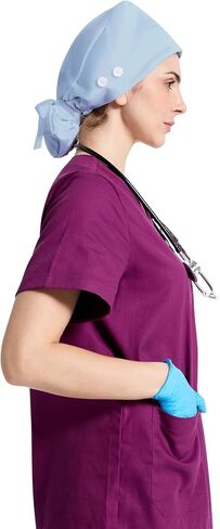 قبعات فرك Cap Cap للنساء ، قبعة ممرضة ذيل حصان ، قبعات فرك مع أزرار عصابات العرق قابلة للتعديل قبعات ممرضة قابلة للتعديل in Kuwait