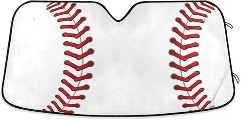 البيسبول طباعة الزجاج الأمامي سيارة طنية قابلة للطي للسيارات التلقائية النافذة الأمامية الظل أشعة الشمس لغطاء سيارات الدفع الرباعي للحفاظ على سيارتك باردة 55 × 27.6 بوصة (ملائمة عالمية) in Kuwait