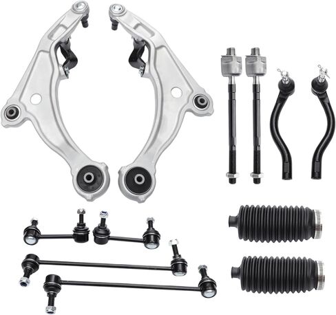 X Autohaux 12pcs التعليق الأمامي مجموعة أدوات التعليق السفلي ذراع الداخلية من قضيب الربط الخارجي الداخلي رابط الترجيع الخلفي الأمامي مع أحذية لـ Nissan Maxima 2009-2014 No.es800357/ES800358/K750282/K750283 in Saudi Arabia