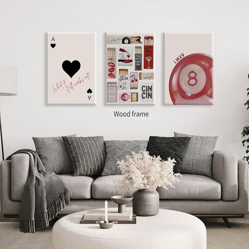 Animal Cheetah Canvas Art Art Lucky 8 Pool Ball Posters Modern Cool Leopard مجموعة من 3 مطبوعات لـ Boho غرفة المعيشة ديكور 12x16 بوصة دون إطارها in Kuwait