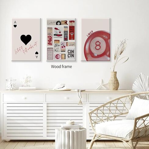 Animal Cheetah Canvas Art Art Lucky 8 Pool Ball Posters Modern Cool Leopard مجموعة من 3 مطبوعات لـ Boho غرفة المعيشة ديكور 12x16 بوصة دون إطارها in Kuwait