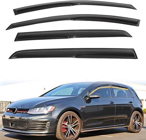 شريط على حدوث نافذة ، متوافق مع 2015-2019 VW Golf MK7 ، دخان أكريليك ملون على نمط النافذة حراس المطر ، مجموعة تنفيس جانب الرياح ، 4 قطع in Saudi Arabia