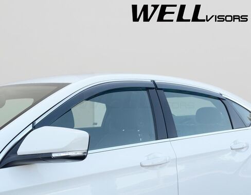 WellVisors Window Visors Wind Deflectors Compatible with Chevrolet Chevy 2014-2020 Impala Sedan with Chrome Trim Rain Guards 3-847CH026 in Saudi Arabia