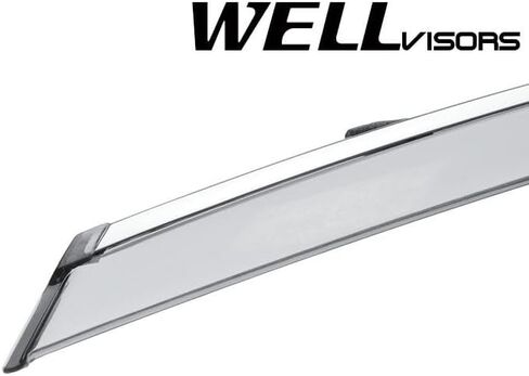WellVisors Window Visors Wind Deflectors Compatible with Chevrolet Chevy 2014-2020 Impala Sedan with Chrome Trim Rain Guards 3-847CH026 in Saudi Arabia