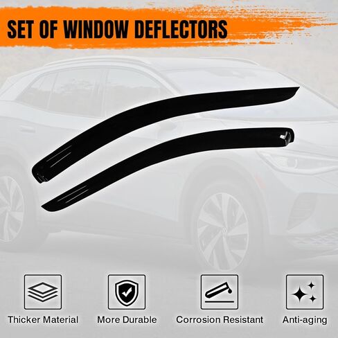 Tape On Window Visor Deflectors Compatible with 2002-2009 Dodge Ram Regular Cab, Acrylic Slim Style Smoke Tinted Window Rain Guards, Sun Wind Side Vent Visor Set, 2 Pieces in Kuwait