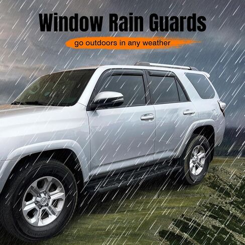 Tape On Window Visor Deflectors Compatible with 2002-2009 Dodge Ram Regular Cab, Acrylic Slim Style Smoke Tinted Window Rain Guards, Sun Wind Side Vent Visor Set, 2 Pieces in Kuwait