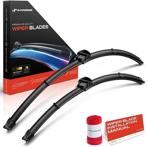 A -Premium Pack of 2 شفرات ماسحة الزجاج الأمامي مع مؤشر وملابس - متوافقة مع BMW 550i GT ، 740i ، 740LD 740LI 750I 750LI XDRIVE ، 760LI ، Alpina B7 XDRIVE - 26 "و 19" و SLN. in Saudi Arabia