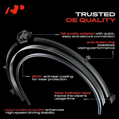 A -Premium Pack of 2 شفرات ماسحة الزجاج الأمامي مع مؤشر وملابس - متوافقة مع BMW 550i GT ، 740i ، 740LD 740LI 750I 750LI XDRIVE ، 760LI ، Alpina B7 XDRIVE - 26 "و 19" و SLN. in Saudi Arabia