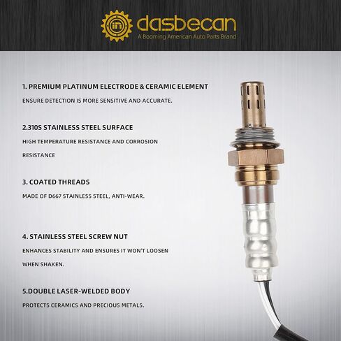 Dasbecan 2PCS 250-54102 250-241104 O2 Oxygen Sensor Compatible with Nissan Versa 2012, 2014-2019 & Versa Note 2014-2017, Infiniti Q70 2014 & M35h 2012-2013 Upstream & Downstream in Saudi Arabia