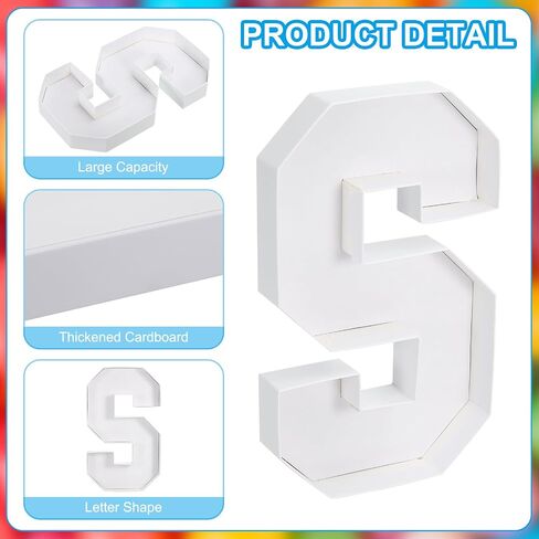 Patikil 10 "خطاب من الورق المقوى ، مربع الورق مربع حاوية علبة قابلة للملء لـ Charcuterie Mache Chocolate Candy Birthday Party Decorations ، White in Kuwait