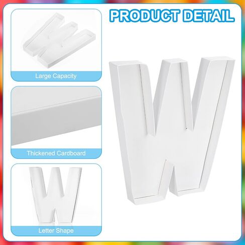 Patikil 10 "خطاب من الورق المقوى ، مربع الورق مربع حاوية علبة قابلة للملء لـ Charcuterie Mache Chocolate Candy Birthday Party Decorations ، White in Kuwait