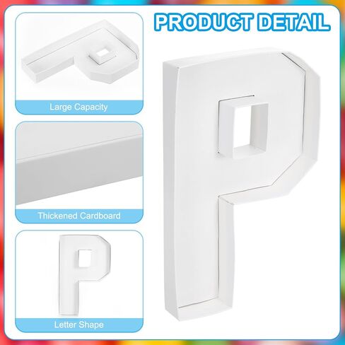 Patikil 10 "خطاب من الورق المقوى ، مربع الورق مربع حاوية علبة قابلة للملء لـ Charcuterie Mache Chocolate Candy Birthday Party Decorations ، White in Kuwait