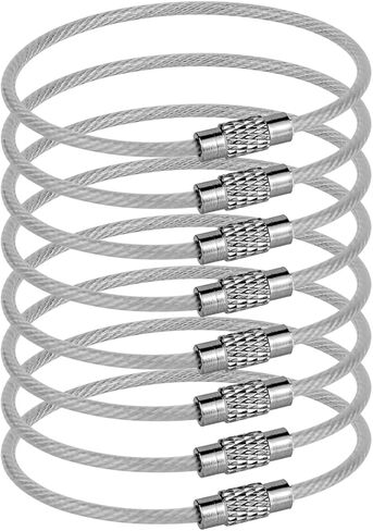 8 Pack 2mm, 6 inches Key Chain, Coated Wire Keychain Cable, Stainless for Luggage Tags, Kitchen Utensils in Kuwait